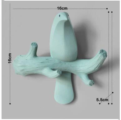 Европейский декоративный крючок для птиц из смолы, настенный крючок, украшение для крыльца, двери, пальто, крючок, держатель для ключей, вешалка для сумок, настенная наклейка, украшение для росписи - Цвет: style3