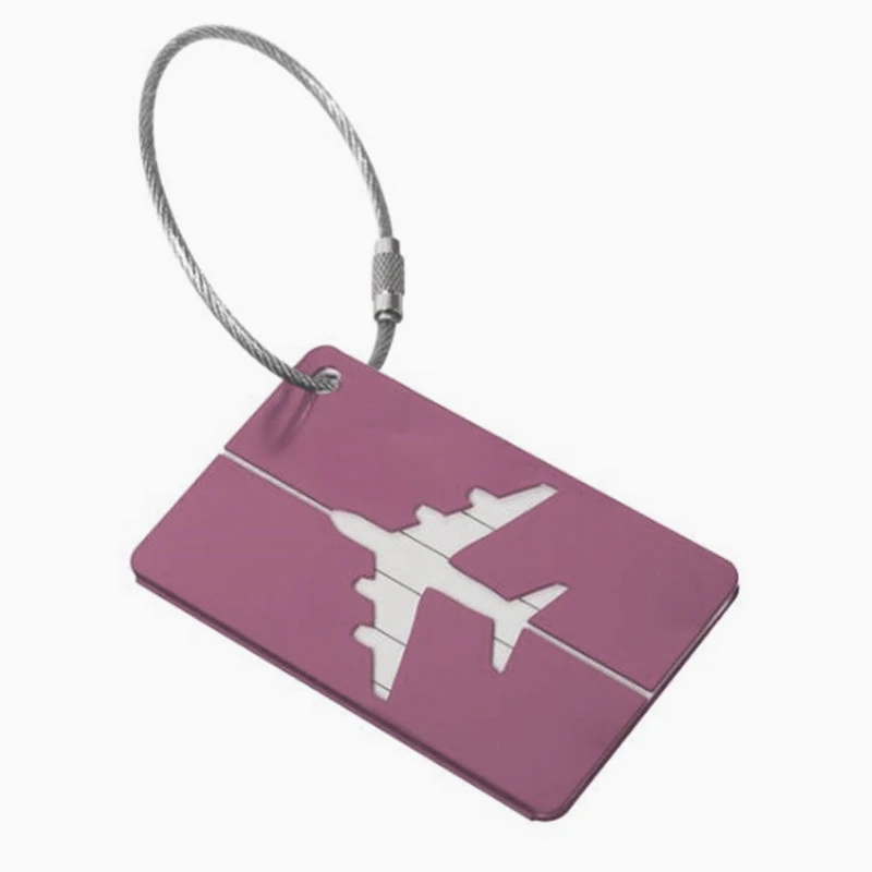 Ярлыки для багажа из алюминиевого сплава, ярлыки для багажа, аксессуары для путешествий, идентификационные бирки для багажа - Цвет: Розовый