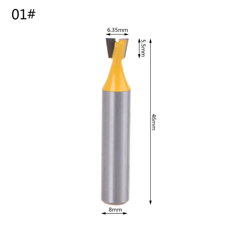 8 мм хвостовик 14 ° Степень промышленного стержня ласточкин хвост фрезы Ласточка Хвост Деревообработка травления фрезерные инструменты для деревообработки - Длина режущей кромки: 5,5 мм