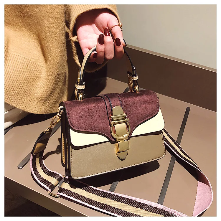 2019 Women Fashion Vintage Nubuck Leather Ladies Handbag Green Khaki Suede Leather Tote Female Small Flap Crossbody Shoulder Bag (1)