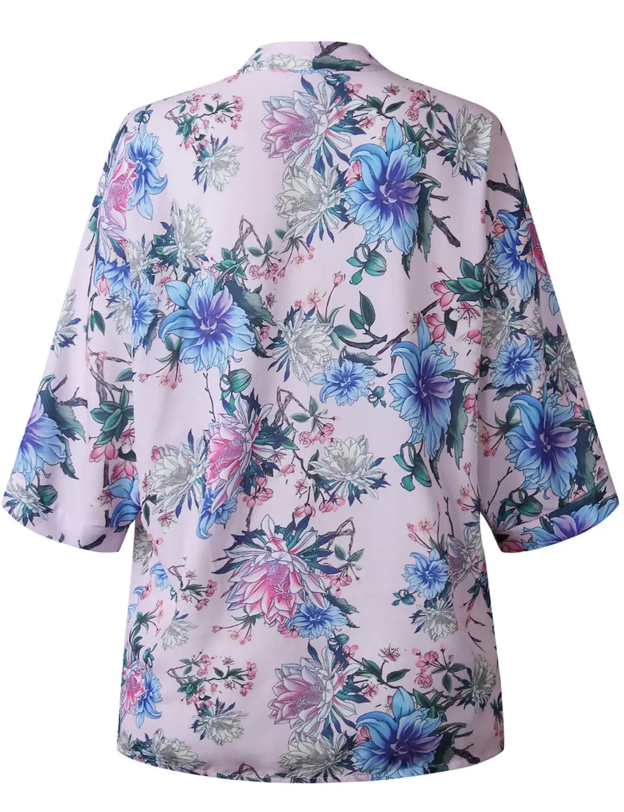 Gladiolus Summer Shirt Women Half Sleeve Floral Print Loose Kimono Cardigan Blouse Womens Tops And Blouses Blusas Mujer De Moda (12)