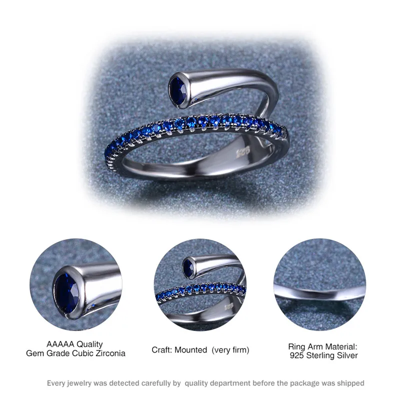 Милое женское маленькое кольцо с голубым камнем Настоящее серебро 925 Обручальное кольцо винтажные Свадебные Кольца для женщин