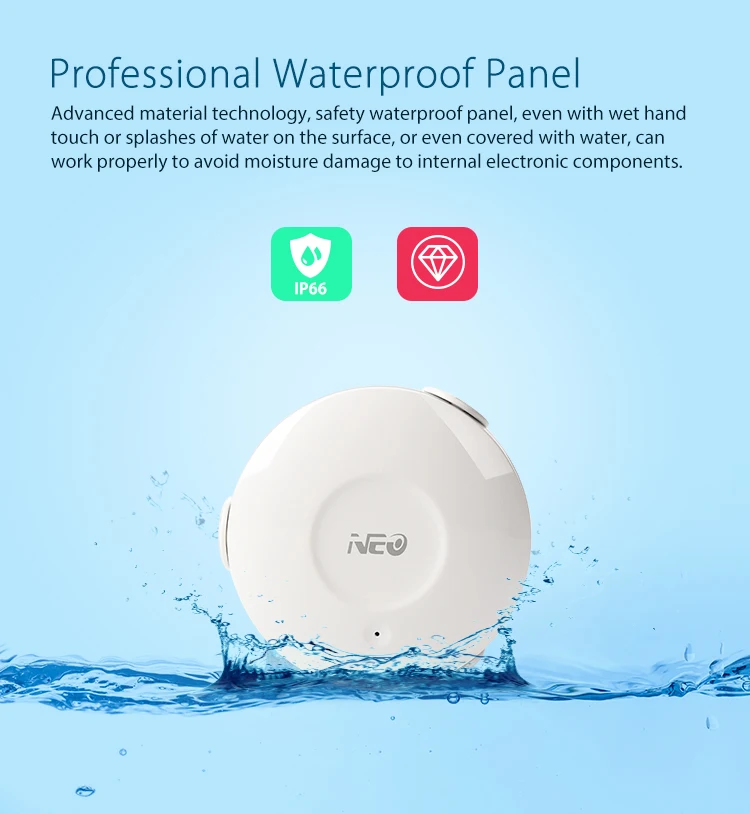 NEO Smart WIFI Water Flood Sensor Water Leakage WIFI Detector App Alerts R5M3 NEO Smart WIFI Water Flood Sensor Water Leakage WIFI Detector App Alerts R5M3