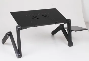 

48cm Foldable Laptop Table Ergonomic Laptop Lapdesk Stand For Bed Portable Sofa Notebook Desk With Mouse Pad and Fan