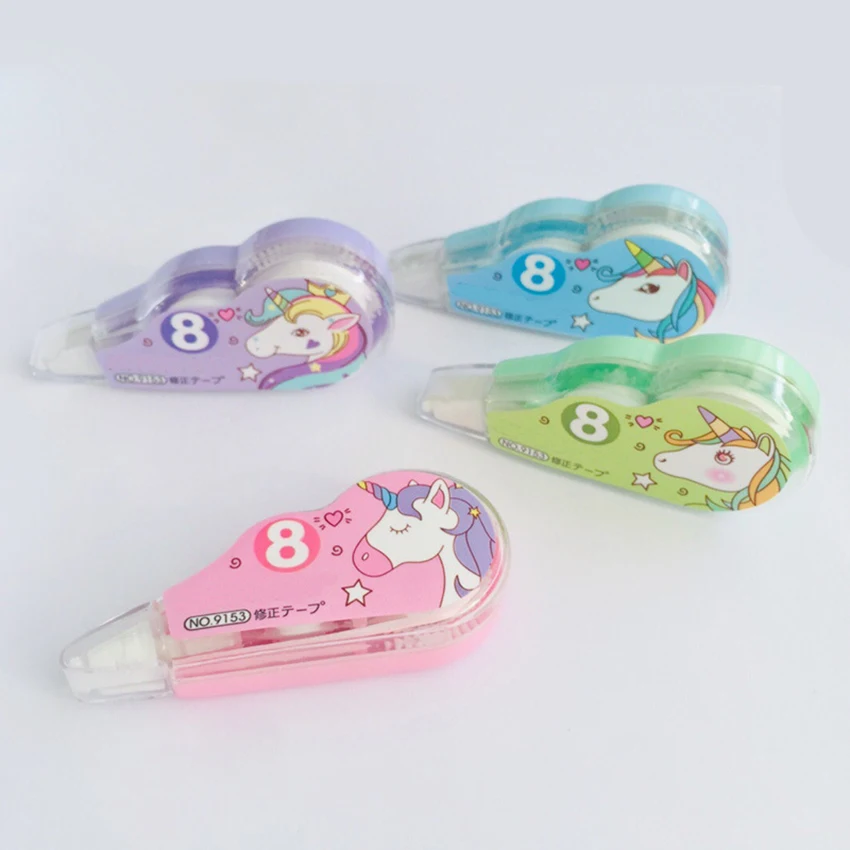 4pcs/set Kawaii cartoon Correction Tape Kids Cartoon Corrector Stationery 5mm Plastic Correcting Tape School Office Supplies
