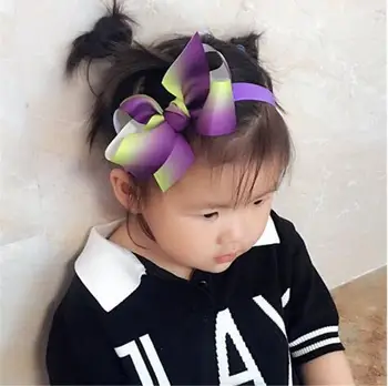 

10pcs 2017 New Bubble bowknot headband Bebe Big Bow hair band rainbow Hair Bows Kids 4.7inch Bow Headbands Hair Accessories