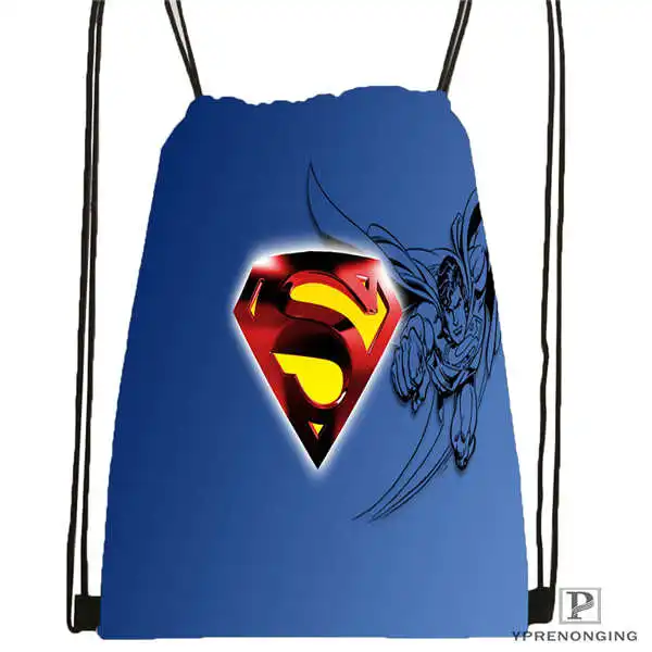 Custom Superman Drawstring Backpack Bag Cute Daypack Kids Satchel Black Back 31x40cm 180612 02 9