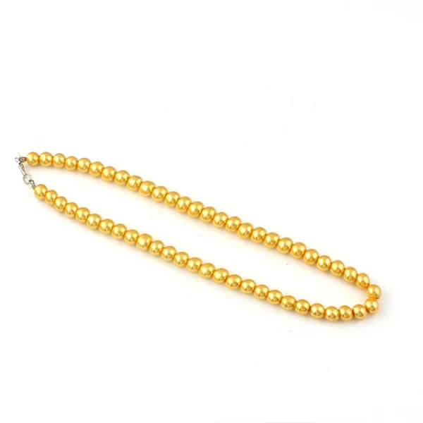 Изысканные ювелирные изделия ключицы цепи 8 мм имитация жемчуга бусы ожерелье женские вечерние ожерелья - Окраска металла: Yellow