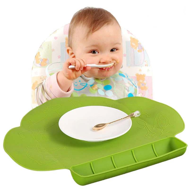 Creative Silicone Baby Bib Table Mat Infant Tiny Diner Portable