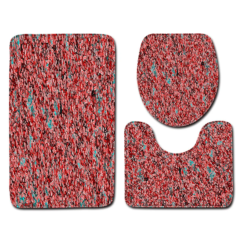 Zeegle 3Pcs Bathroom Mat Set Anti Slip Kitchen Bath Mat Soft Floor Mat Washable Bathroom Toilet Foot Rug Modern Area Rug