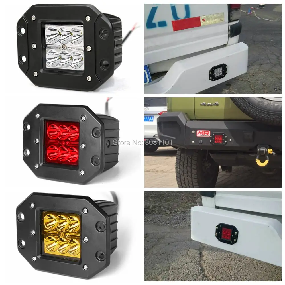 18W Red LED Work Light Car styling Offroad Driving Light Projector Waterproof Spot font b Lamp