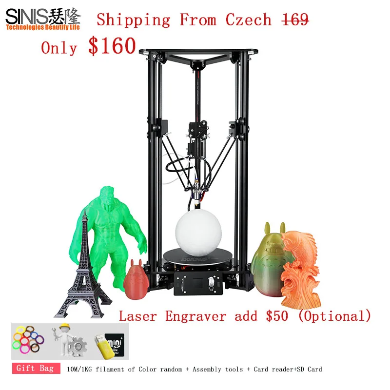 

Laser Engraver and Filament Nozzle DIY Desktop 3D Printer Kit With 1.75mm PLA Hotbed High Layer Resolution 3D Printer Machine