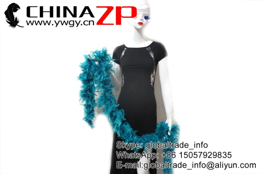 6 peacock green turkey feather boa wholesale (20)