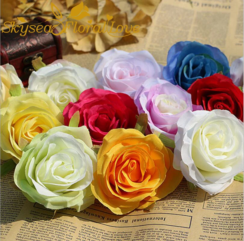 

Artificial flowers cheap rose heads silk flowers heads for wedding decoration home office party decoration DIY fake flowers head