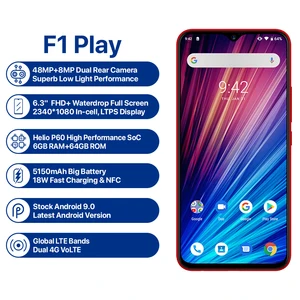 UMIDIGI F1 Play Android 9.0 48MP+8MP+16MP Cameras 5150mAh 6GB RAM 64GB ROM 6.3" FHD+ Helio P60 Global Version Smartphone Dual 4G