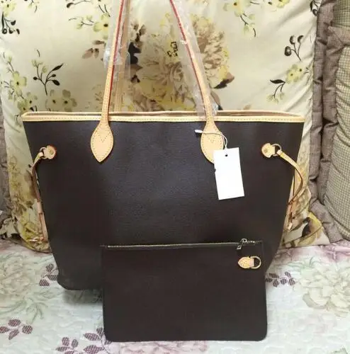 

2018 woxk new 1:1 Genuine Leather fashion neverful bag women handbag with good quality bags GM/MM bag free shipping