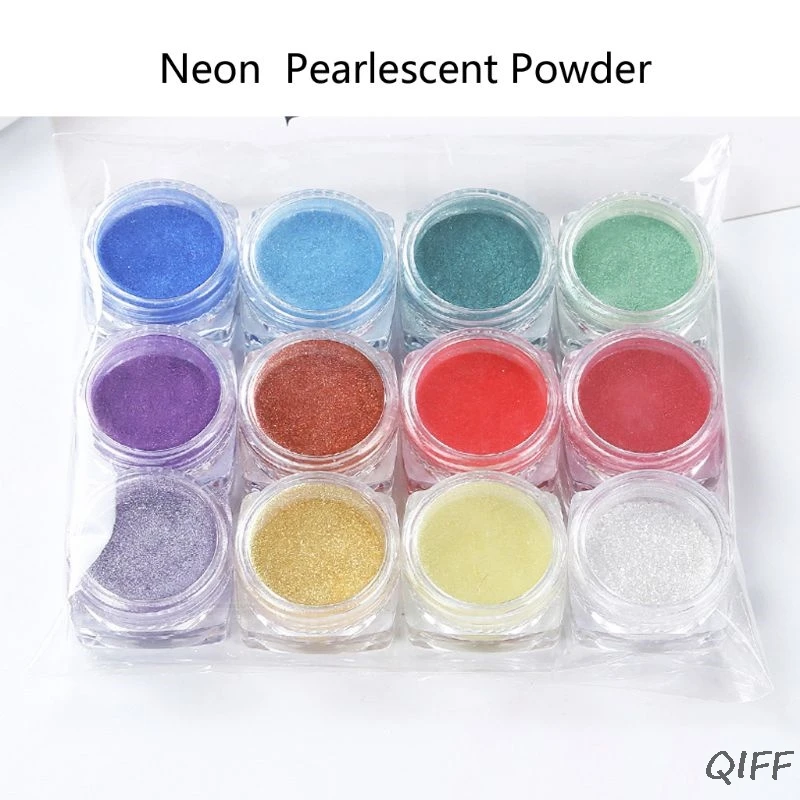 12 Colors Mica Powder Epoxy Resin Dye Pearl Pigment Natural Mica Mineral Powder - Цвет: 2