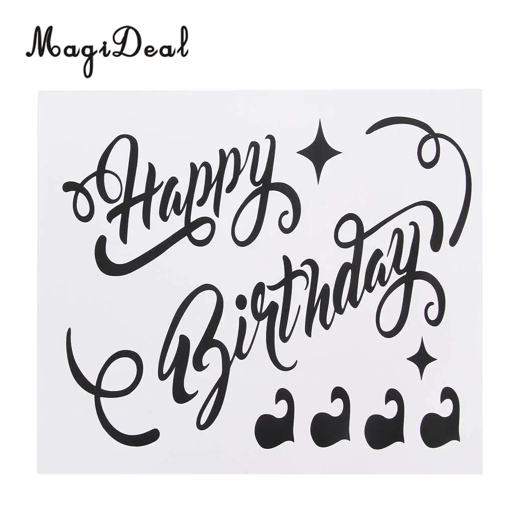 Buy MagiDeal Happy Birthday PVC Vinyl Labels Stickers
