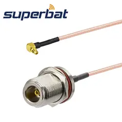 Superbat MMCX штекер под прямым углом, чтобы N Женский Джек переборка уплотнительное кольцо прямо косичка кабель RG316 15 см