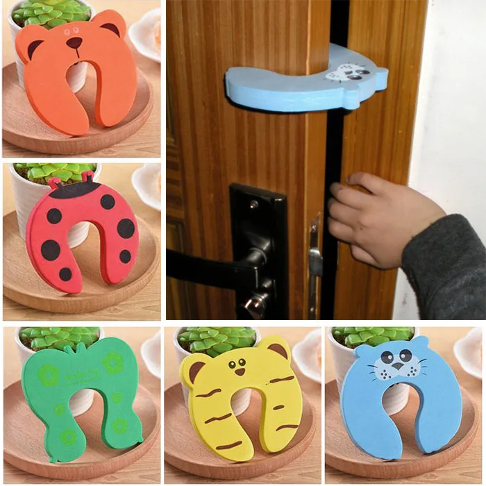 

Cute 5pcs Kids Baby Cartoon Animal Jammers Stop Edge Corner Children Door Stopper Guards Holder Lock Safety Finger Protector M09