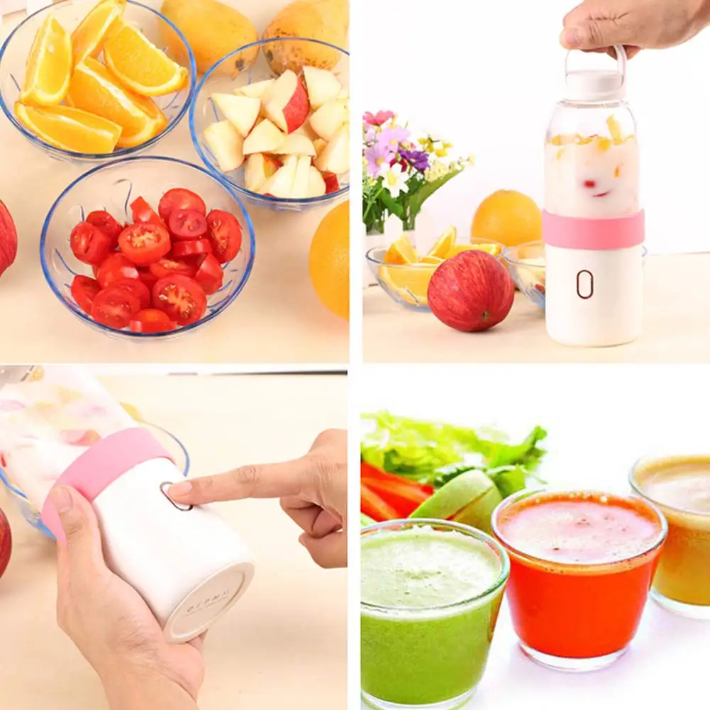 

Rechargeable Portable Fruit Juicer Maker Cup Bottle 6 Cutters USB Electric Mini Mixer TT-best