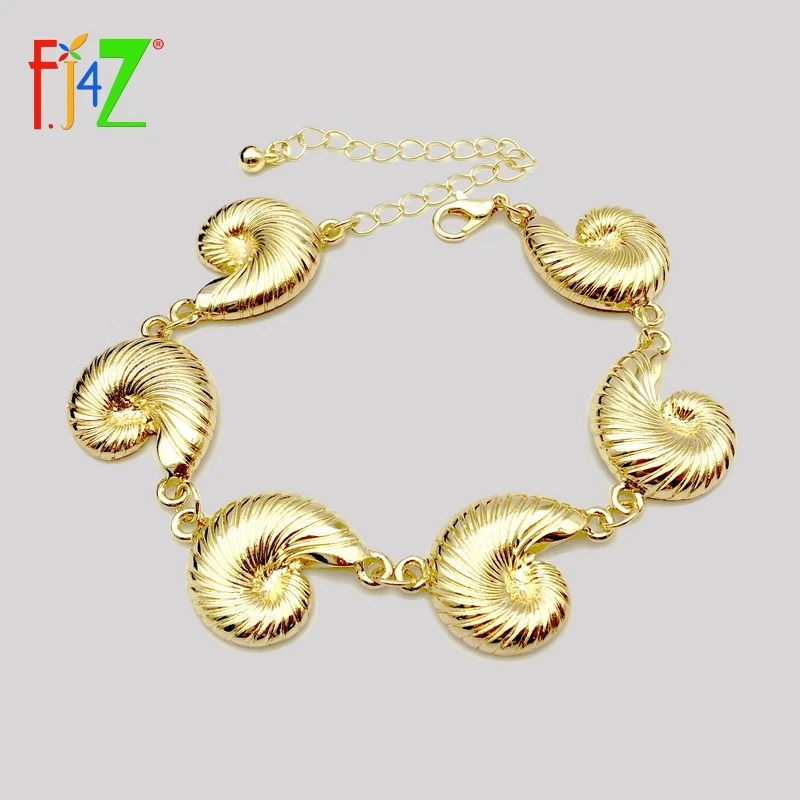 

F.J4Z Hot Seashell Bracelet Women Popular Summer Beach Jewelry Alloy Conches Charm Bracelets Accessories Dropshipping