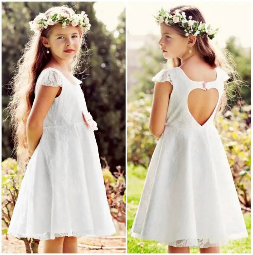 flower girl dresses with heart back