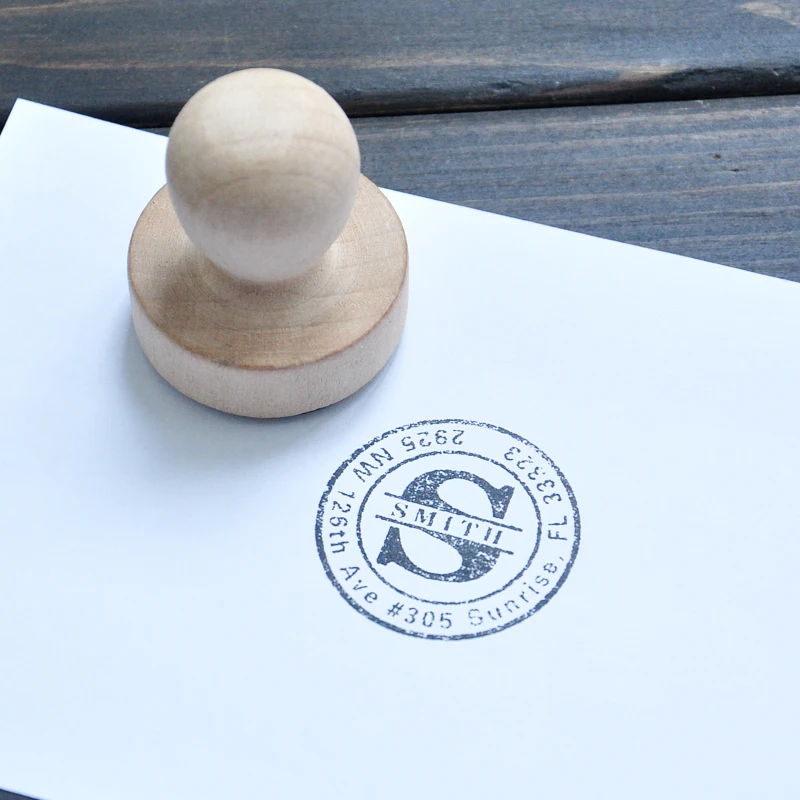  Wedding Favor Stamp Custom Return Address Stamp Personalized Wooden Pole Wedding Invitation Stamp - 32836558911