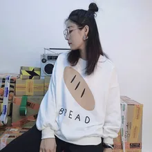 Футболка новые женские осенние запах girl хлеб свободное, с принтом в виде надписи BF, повседневный комплект одежды