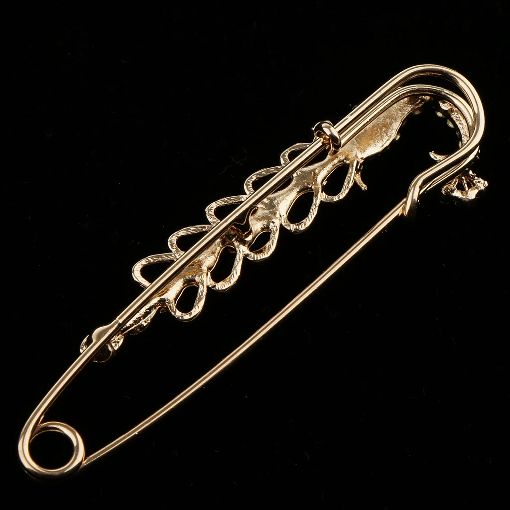 Crystal Peacock Safety Pin Brooches Clip for Ladies Scarf Cardigan Coat