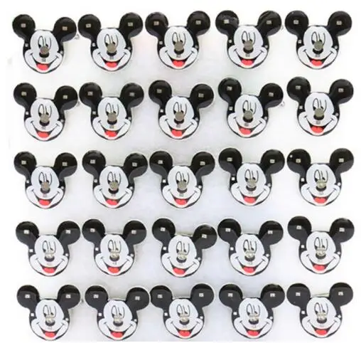 

New 25pcs/set Popular Mickey head LED Brooch Button Pin Party Favors DIY Gift