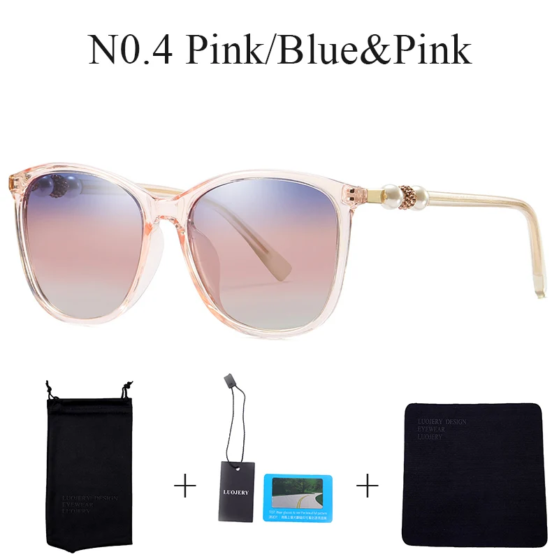 Роскошные брендовые поляризационные солнцезащитные очки для женщин, модные дизайнерские солнцезащитные очки с цветными линзами и жемчугом, женские солнцезащитные очки Oculos gafas - Цвет линз: N0.4