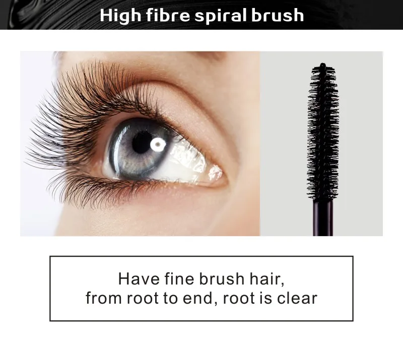 HENLICS Super Volume Black Waterproof Glamour Mascara Natural Thicken Lengthen Eyelash Makeup Mascara (5)