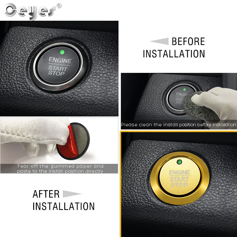 Car Start Engine Button Key Ring for FORD (23)