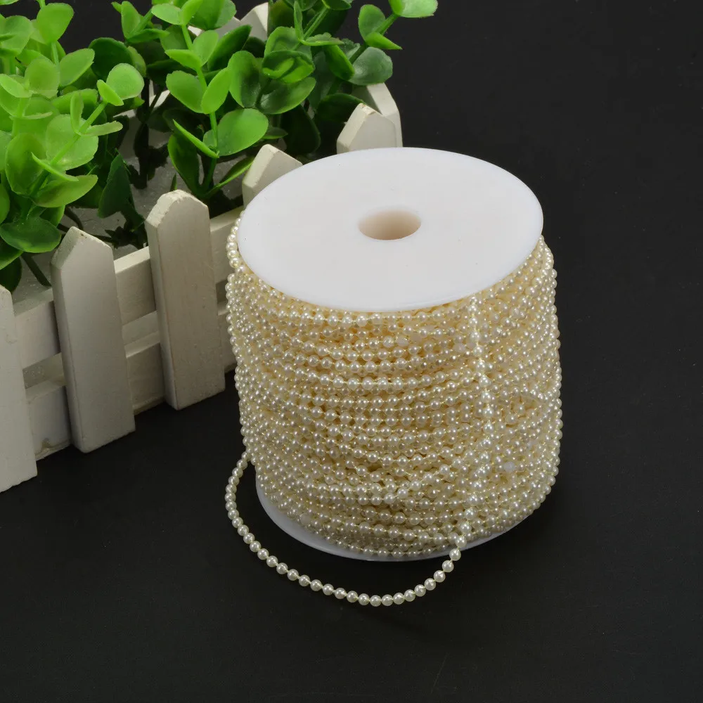 100M Cotton Line Imitation Pearl roll 2.5mm Wire Bead Curtain Christmas Wedding Decoration/Frozen Party Bruiloft Decor Supplies