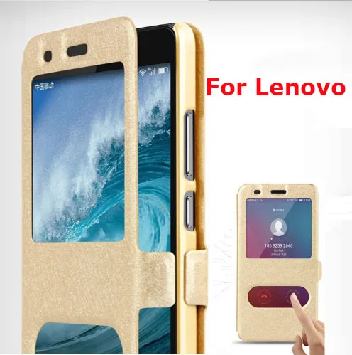 

Quick View Window Stand Cover For Lenovo A6000 K3 K5 K6 K8 Note Plus Power Case Flip PU Leather Phone Cases