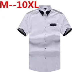 Плюс 10XL 8XL 6XL 5x2018 модный бренд мужской рубашки с коротким рукавом топы Свободные Повседневное одноцветное Цвет мужская одежда футболки