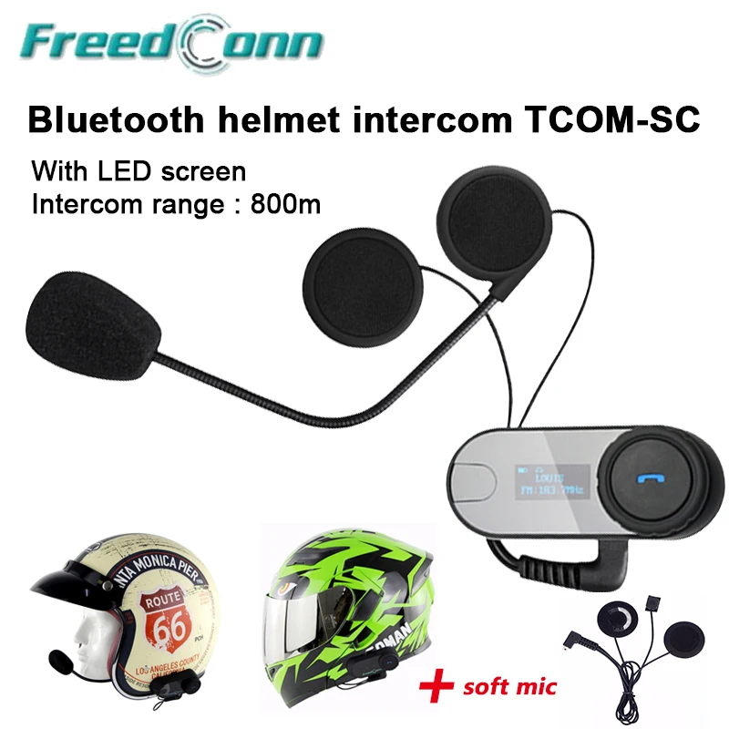 

2pcs/Lots Motorcycle Bluetooth Helmet Intercom BT Casco Headset Moto Bluetooth Intercomunicator Wireless Interphone TOM-SC