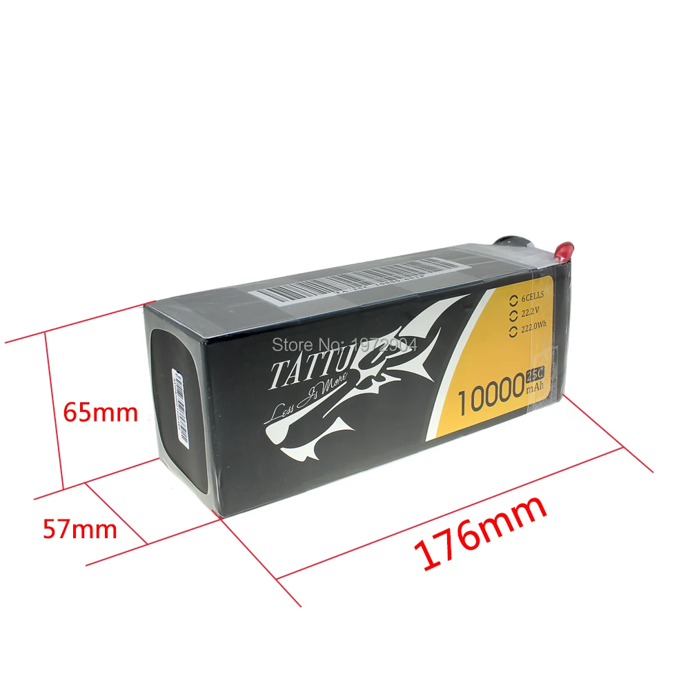 Аккумулятор TATTU 6S Lipo 10000mAh 22,2 V 25C с разъемом XT90 для радиоуправляемого дрона