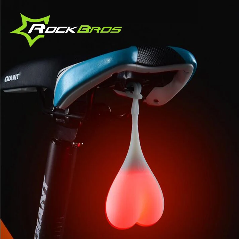 ROCKBROS Bicycle Bike light Bike Accessories Rainproof Bike Heart Back Light Silicone Cycling Rear Back Lamp Rain Cover White