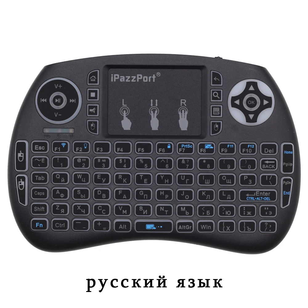 IPazzPort 21sl RGB русская клавиатура с подсветкой 2 4 ГГц Беспроводная мини Air Mouse