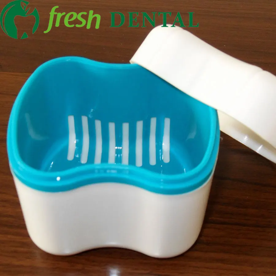 5PCS Dental European style net dentures Tray box denture cleaning