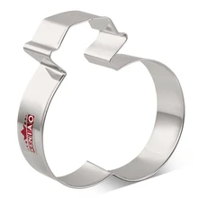 KENIAO Двойные Алмазные Кольца Резак для печенья для свадьбы-12,4x10,3 см-бисквит/помадка/Кондитерский Резак-нержавеющая сталь