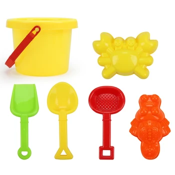 

HOT SALE 6 sets Children's beach toy car suit baby play with sand dug tool