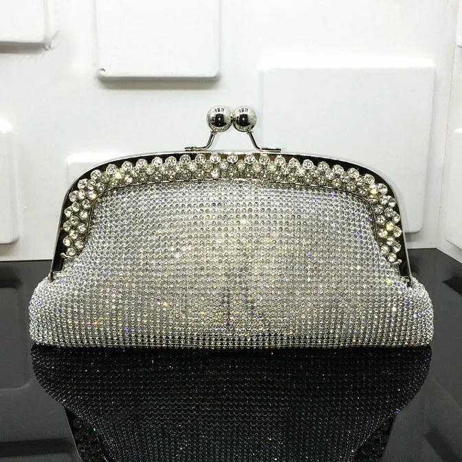 2016 Full Rhinestone Evening Clutch Bag Women Rhinestone Purese Small Size Handbag Makeup Bag ...