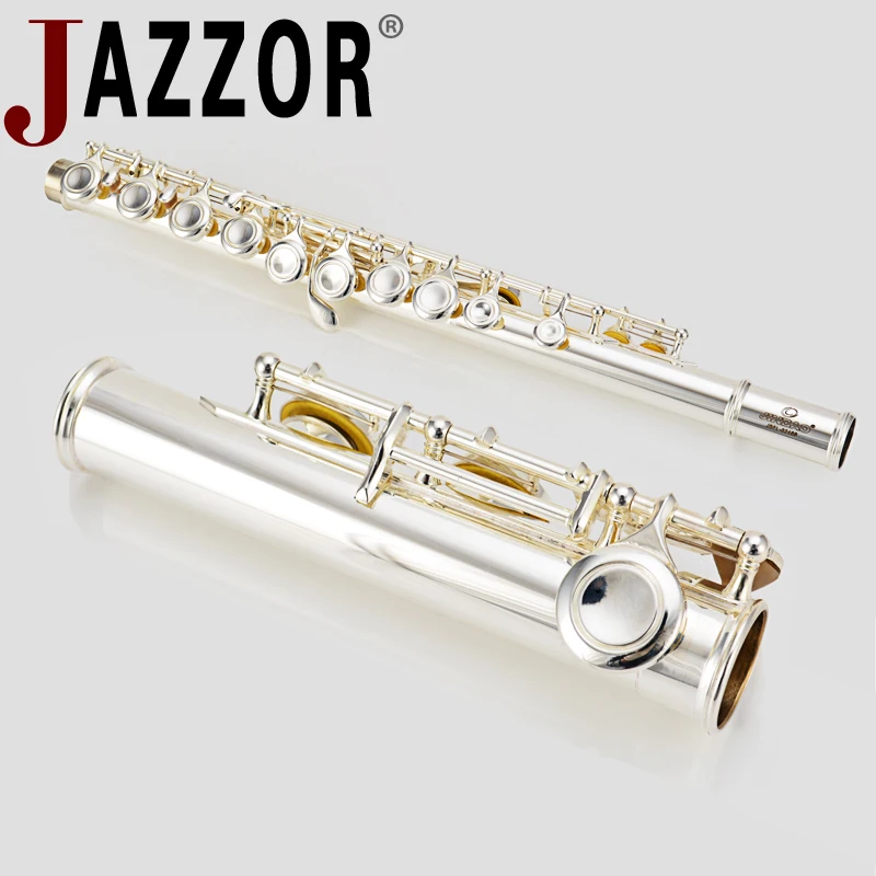 JAZZOR флейта JBFL-6248S оправа с плоскими 16 Закрытая отверстие белый-Медь покрытая