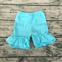 Лидер продаж, Разноцветные детские штаны с двойными оборками, цена, хлопковые штаны для девочек шорты с жемчужинами для маленьких девочек