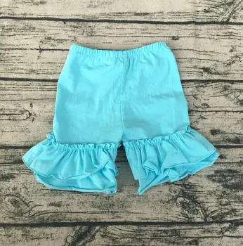 

hot sale muti color baby clothes double ruffle pants wholesale price girls cotton pants Baby girls pearl shorts