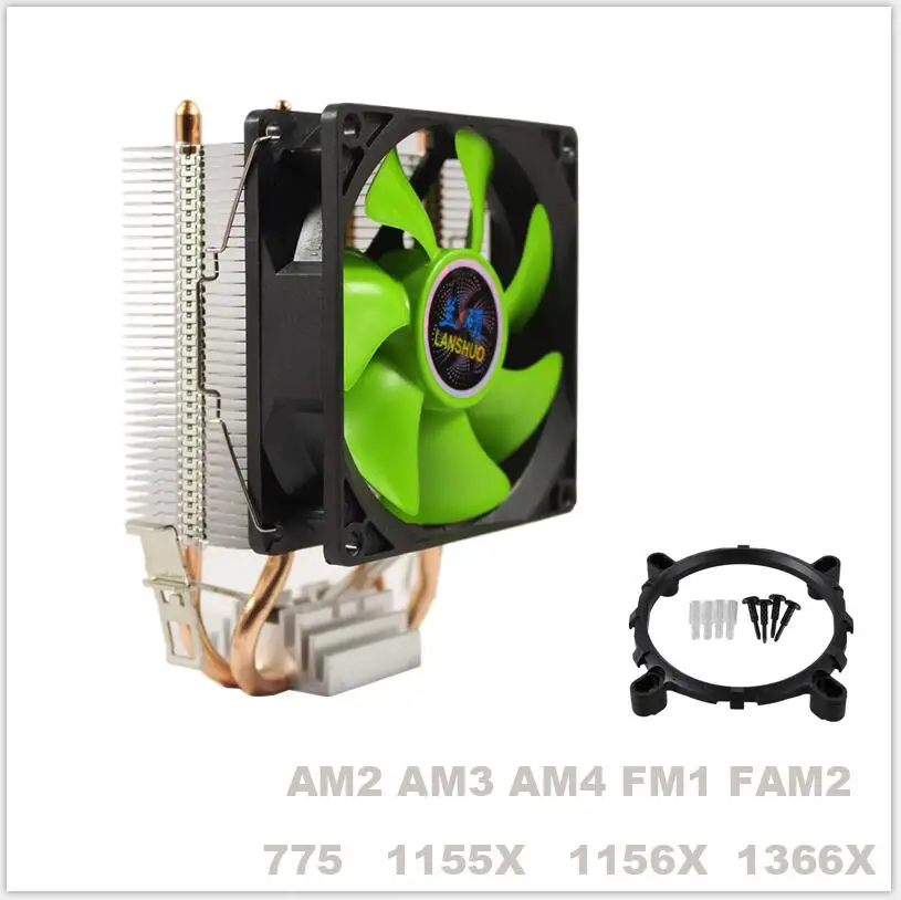 LANSHUO AMD إنتل وحدة المعالجة المركزية الحرارة بالوعة مروحة المعالج المبرد التبريد برودة مروحة LGA 775 115X AM2 AM3 AM4 FM1 FM2 1366
