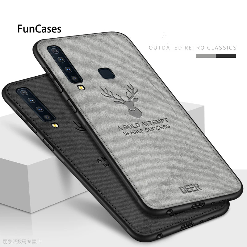 Тканевый чехол для телефона из мягкого ТПУ с рисунком оленя samsung A50 A30 M30 M20 A9 A7 2018